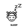 Sleep icon or logo in modern line style. Royalty Free Stock Photo