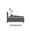 Sleep icon simple flat style vector illustration