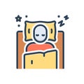 Color illustration icon for Sleep, slumber and somnolence Royalty Free Stock Photo