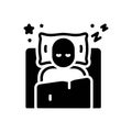 Black solid icon for Sleep, somnolence and nap Royalty Free Stock Photo