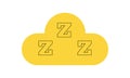 Sleep icon. Three z in cloud. Snooze symbol for your design. Vector illustration.