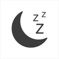Sleep icon on white background. Sleeping moon