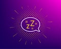 Sleep line icon. Zzz speech bubble sign. Chat message. Vector Royalty Free Stock Photo