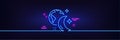 Sleep line icon. Night internet sign. Neon light glow effect. Vector