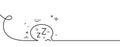 Sleep line icon. Zzz speech bubble sign. Chat message. Continuous line with curl. Vector Royalty Free Stock Photo