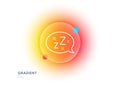 Sleep line icon. Zzz speech bubble sign. Chat message. Gradient blur button. Vector Royalty Free Stock Photo