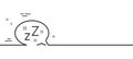 Sleep line icon. Zzz speech bubble sign. Chat message. Minimal line pattern banner. Vector Royalty Free Stock Photo