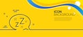 Sleep line icon. Zzz speech bubble sign. Chat message. Minimal line yellow banner. Vector Royalty Free Stock Photo