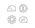 Sleep line icon. Zzz speech bubble sign. Chat message. Vector Royalty Free Stock Photo