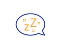 Sleep line icon. Zzz speech bubble sign. Chat message. Vector Royalty Free Stock Photo
