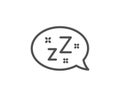 Sleep line icon. Zzz speech bubble sign. Chat message. Vector Royalty Free Stock Photo