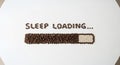 Sleep Loading Progress Bar on Whiteboard Royalty Free Stock Photo