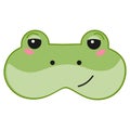 Sleep mask with baby frog face Vector illustration