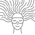 Sleep mask icon. Sleeping woman in a mask