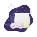 Sleep mask and pillow. Night dream web banner