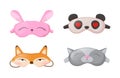 Sleep masks different shapes. Eye protection accessories and prevention of healthy sleep.