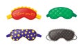 Sleep masks different shapes. Eye protection accessories and prevention of healthy sleep.