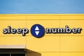 Sleep Number logo on company owned retail mattress and bed store Royalty Free Stock Photo