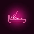 sleep outline icon. Elements of Lazy in neon style icons. Simple icon for websites, web design, mobile app, info graphics