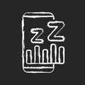 Sleep phase app chalk white icon on black background