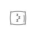 Sleep pillow vector icon. Bed cushion pillow relax logo