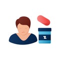 Sleep pills flat icon
