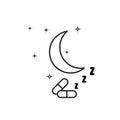 Sleep pills icon. Dose drug melatonin, zzz icon. Vector illustration. EPS 10.