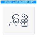 Sleep pills line icon