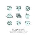 Sleep problems and insomnia icons