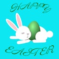 Sleep rabbit holds Easter Egg