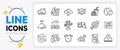 Sleep, Search book and Hamburger line icons. For web app. Vector