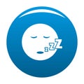 Sleep smile icon blue