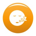 Sleep smile icon orange