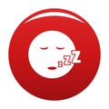 Sleep smile icon vector red