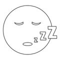 Sleep smile icon vector thin line