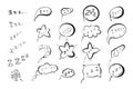 Sleep symbols set in sketch cartoon style Royalty Free Stock Photo