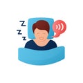 Sleep talking flat icon