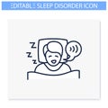 Sleep talking line icon Royalty Free Stock Photo