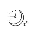 Sleep time clock icon. Countdown future day night time vector icon Royalty Free Stock Photo