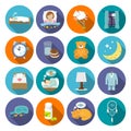 Sleep time icons flat