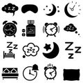 Sleep Vector Icons Set. recreation illustration sign collection. night symbol.