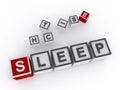 sleep word block on white