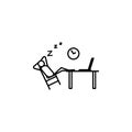 sleep at work outline icon. Element of lazy person icon for mobile concept and web apps. Thin line icon sleep at work can be used