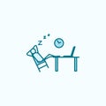 sleep at work outline icon Royalty Free Stock Photo