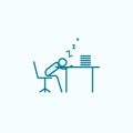 sleep at work outline icon Royalty Free Stock Photo