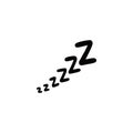 Sleep zzzz doodle symbol set. Royalty Free Stock Photo