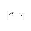 sleeper icon. Element of otel and motels for mobile concept and web apps. Thin line icon for website design and development, app d