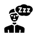 sleepiness diabetes symptom glyph icon vector illustration