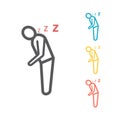 Sleepiness line icon. Sleeping man. Vector sign for web graphics.