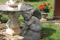Sleeping angel figurine in the garden Royalty Free Stock Photo
